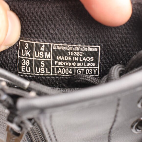 Doc Dr. Martens 15382 Women's Size 5 Black Zip Lace Up Comfort Combat Boots - Picture 3 of 9